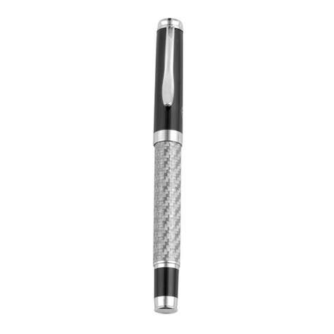 Silver Carbon Fibre Rollerball Pen Timpson
