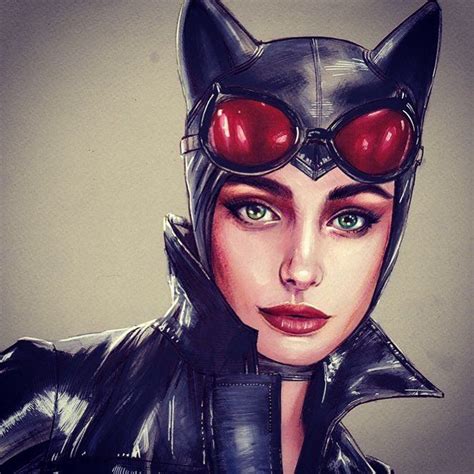 Catwoman Sketch By Fred Ian Oil Painting And Inks On Paper 9 X12