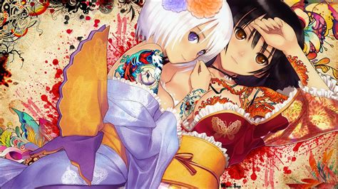 Papel De Parede Colorida Mulheres Anime Meninas Anime Olhando