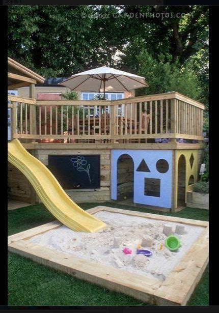 Play Areahouse Below The Decklove The Slide Off The Deck My Kids