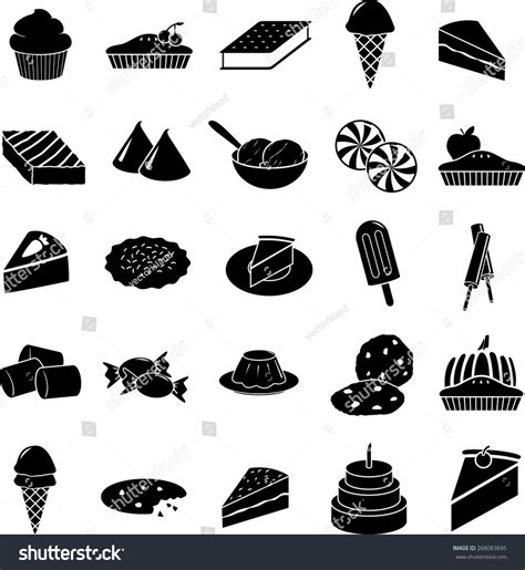 Desserts Symbols Set Stock Vector 268083695 Shutterstock