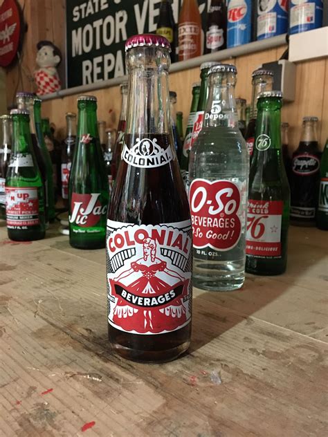 Vintage Colonial Soda Bottle Full Soda Brands Cola Drinks Pop Bottles