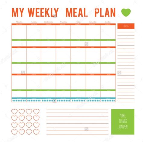 Free Editable Weekly Meal Planner Template Word Free Editable Monthly