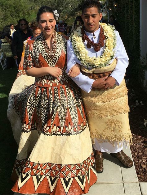 Tongan Couple On Their Wedding Day Polynesian Dress Island Fashion