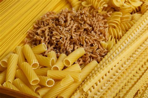 Different Types And Shapes Of Italian Pasta Stock Image