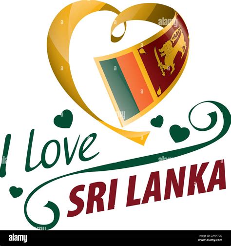 National Flag Of The Sri Lanka In The Shape Of A Heart And The