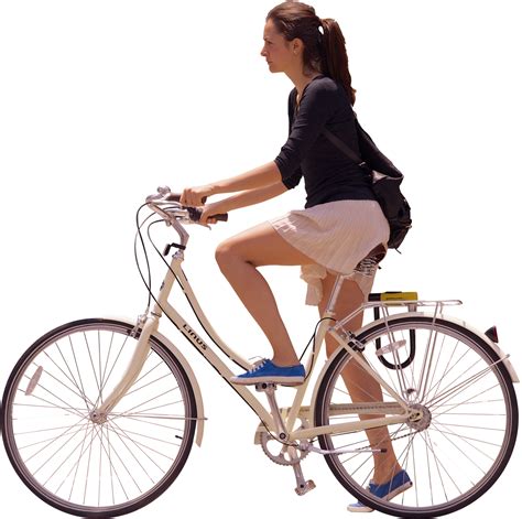 Woman Waiting On Bicycle Architextures People Cutout People Png Render People