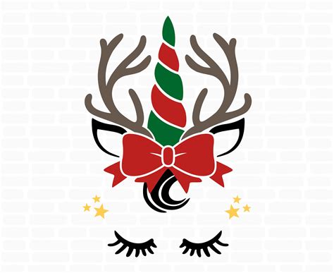 Christmas Unicorn Svg Reindeer Svg Antler Svg Christmas Deer Etsy