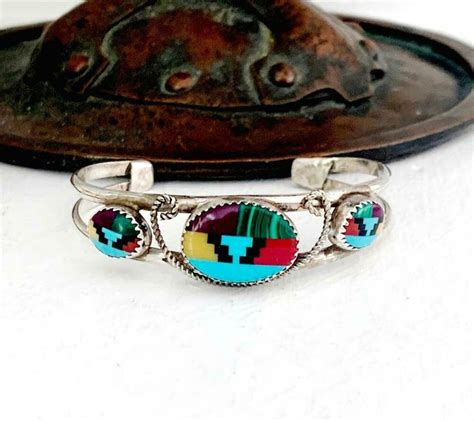 Navajo Begay Sterling Silver Turquoise Coral Jvb Native American Cuff