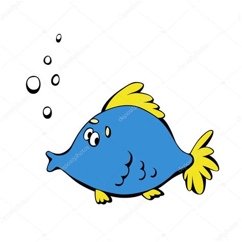 Cartoon Blue Fish — Stock Vector © Fandorina 8580579