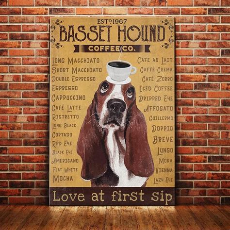 Basset Hound Dog Coffee Company Canvas Mr0305 90o53 In 2021 Basset