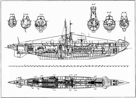 U Boot Detailed Drawing German Submarines Submarines Submarine