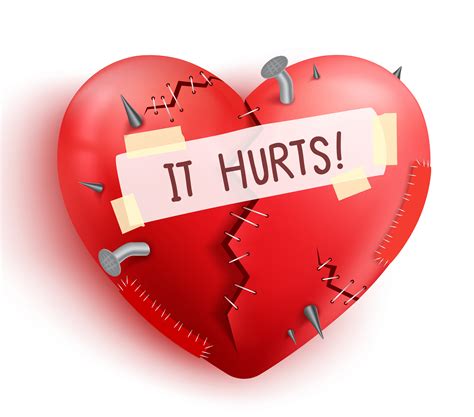 Broken Heart With Nails And Stitching Download Free Vectors Clipart
