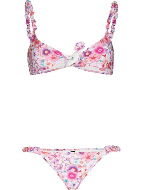 Buy REINA OLGA Luca Floral Print Bikini Set Pink At 69 Off