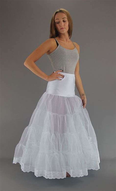 Full Net Petticoat Lace Edged Long Petticoat Brides Underskirt