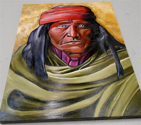Apache Brave Native American Oil Painting American Indian Chief Oil