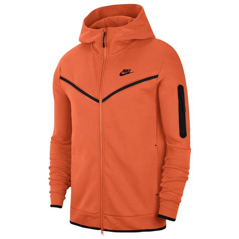 Nike Tech Fleece Full Zip Hoodie In Orange For Men Lyst