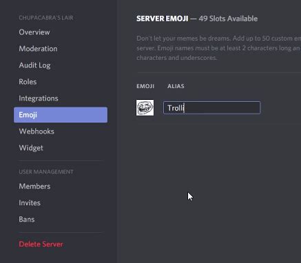 On the left hand side, where you list of channels are (not the servers), look to the top of the list of channels. How to Make Custom Discord Emojis in 10 Steps • OneTwoStream!