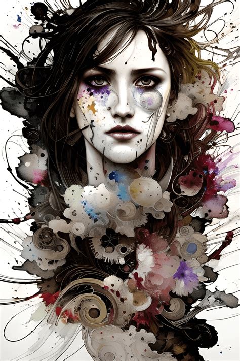 Flowers Watercolor Paint Splatter 8k Resolution Concept Art Portrait