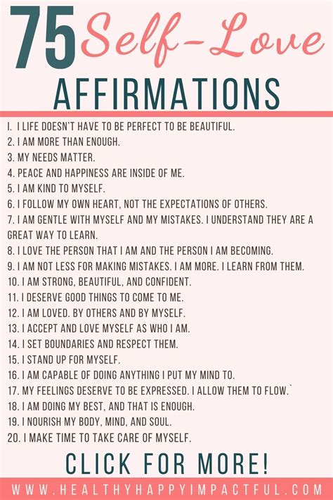 75 Self Love Affirmations To Build Confidence