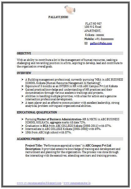 Obtain best resume format here. MBA HR Marketing Resume | Marketing resume, Curriculum ...