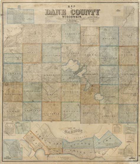 Dane County Map Map Or Atlas Wisconsin Historical Society