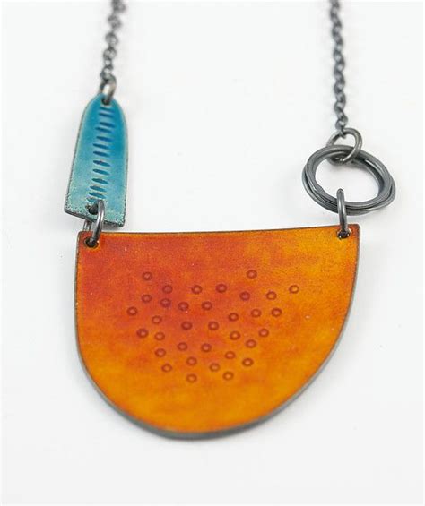 Silver And Vitreous Enamel Unique Handmade Necklaces In Contemporary