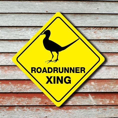 roadrunner crossing funny novelty xing sign etsy in 2022 diamond shaped sign cockatoo
