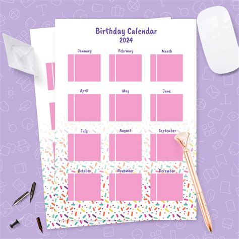 Birthday Calendar Birthday Calendar Templates Pdf