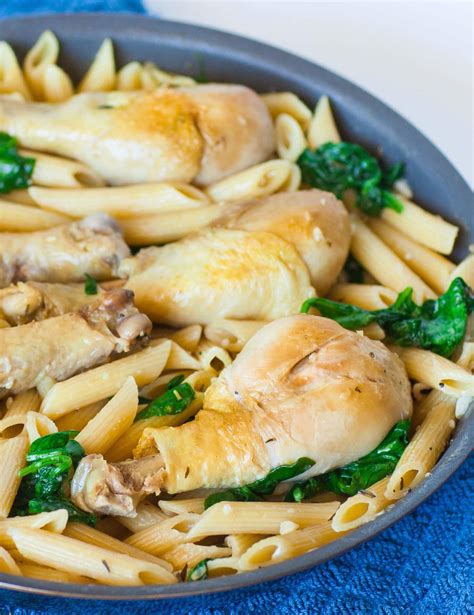 French Garlic Chicken Pasta With Wilted Spinach Tatyanas Everyday Food