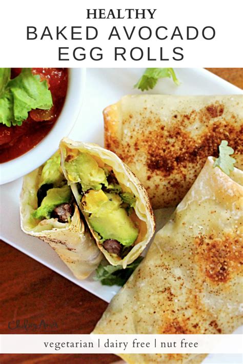 Creamy avocado inside an ultra crispy shell. Baked Avocado Egg Rolls - Chelsey Amer