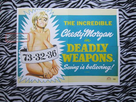 1974 Chesty Morgan In Deadly Weapons Large Poster Copy Replica Reproduction