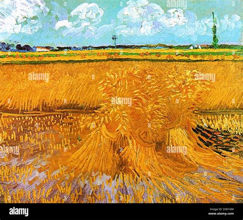 Vincent Van Gogh Wheatfield With Sheaves 1888 Post Impressionism