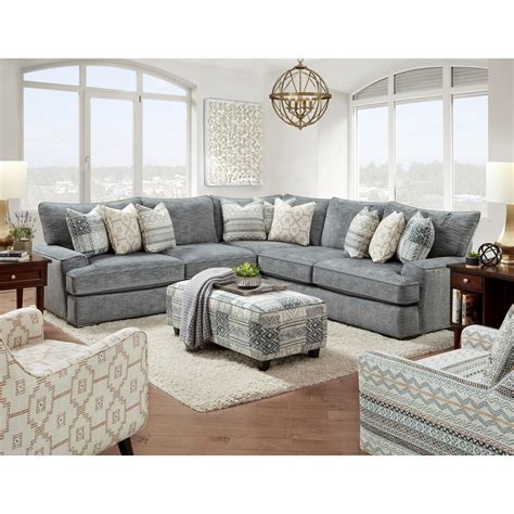 Fusion Furniture 2000 Contemporary L Shaped Sectional Howell