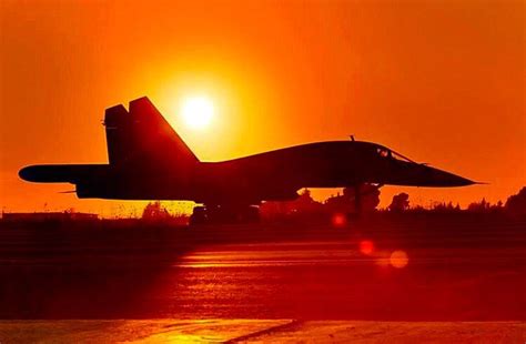 At Sunset A Sukhoi Su 34 Fullback Of The Russian Air Force Su 34