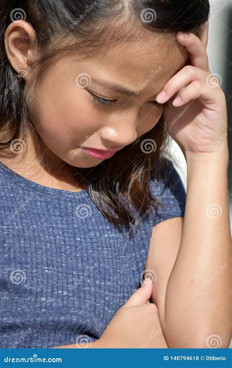 Crying Petite Female Tween Stock Photo Image Of Thin 140794618