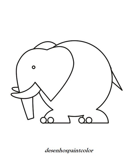 Colorindo A Dry Desenho De Elefante Tra Os Simples Para Imprimir E