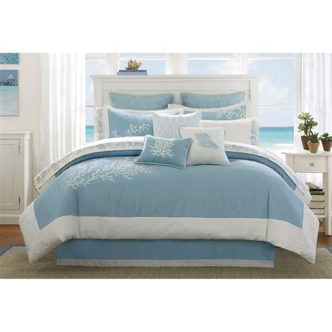This comforter set includes two king shams and three embroidered decorative pillows in brown, khaki, and ivory with embroidery and pieced details that pull the whole look together. Light Blue Bedding Sets - Home Furniture Design
