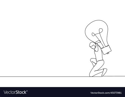 Single Continuous Line Drawing Exhausted Vector Image