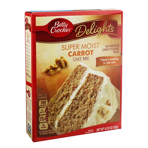 Just add a few simple ingredients as directed and pop in the oven for a sweet treat any time of day. Betty Crocker Super Moist Carrot Cake Mix - Shop Baking Mixes at H-E-B