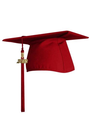 Matte Red Graduation Cap With Tasselhigh School