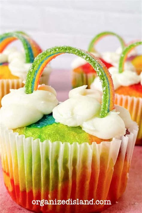 Easy Rainbow Cupcakes Organized Island