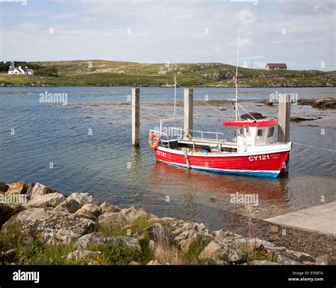 Small Fishing Boat On The East Coast Of Barra Outer Hebrides Scotland
