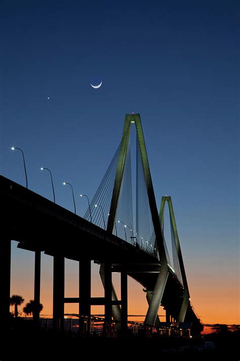 Arthur Ravenel Jr Bridge At Dusk Photograph By Photography By Deb