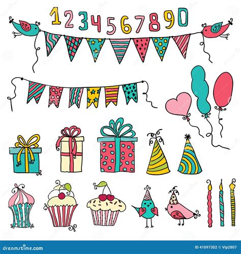 Birthday Party Elements Stock Vector Illustration Of Flag 41097302