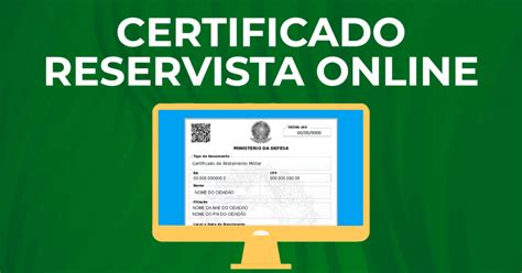 Certificado de Reservista Online Grátis1