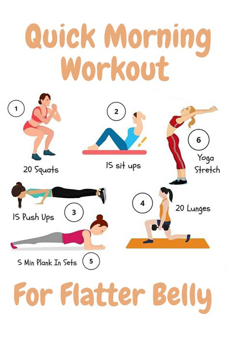 5 Morning Workout For Flatter Belly Quick Morning Workout Workout