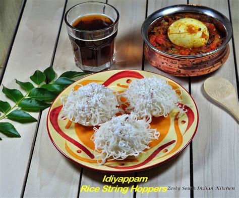 Idiyappam Noolappam Rice String Hoppers With Egg Curry Kerala Style
