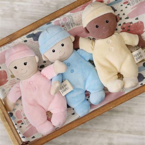 Meet our happy elephant family. Organic 'My First Baby Doll' - PINK - super soft 100% ...