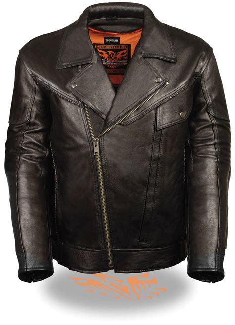 The mainstream popularity of leather jackets is largely thanks to motorcycling heritage so your choice comes with some responsibility! Mens Black Braided Leather Motorcycle Jacket w Utility Pockets
